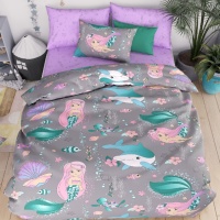 Комплект постельного белья 1,5 (50*70) ДомВелл Бязь Детство 7421/1 Русалочка (1 наволочка)