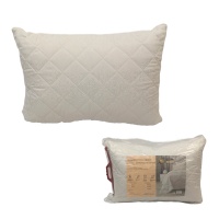 Подушка 50х70 Лебяжий пух (чехол п/э 70, стеганный, кант, пакет) ДомВелл 