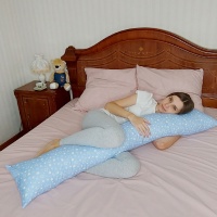 Наволочка "I" 7174/31 Звезды голубые (Бязь) ДомВелл 145*25 на молнии с завязками 