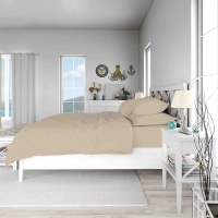 Простыня на резинке 160*200 ДомВелл (Поплин) Орех