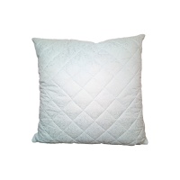 Подушка 70х70 Лебяжий пух (чехол п/э 70, стеганный с молнией, кант, пакет) ДомВелл  