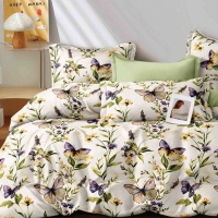 Простыня 220х240 ДомВелл (Поплин) 6770 В Бабочки