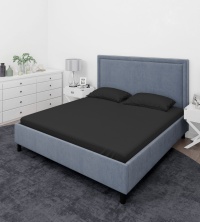 Простыня 150х215 ДомВелл (Поплин) Чёрный