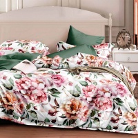 Простыня 150х215 ДомВелл (Поплин) 6909 А Пионы