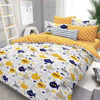 Пододеяльник 1,5 сп. (143*215 см) ДомВелл (Поплин) 28320/1 Морской бой