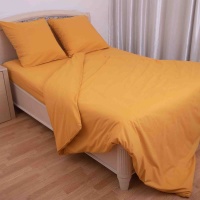 Простыня 150х215 ДомВелл (Поплин) Горчица