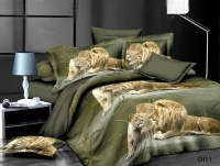 Пододеяльник 2-х сп. (215*175 см) ДомВелл (Сатин) СН11В Львы