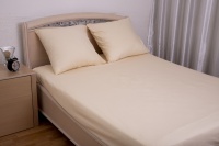 Пододеяльник 1,5 сп. (215*143см) ДомВелл (Поплин) Бежевый