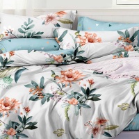 Пододеяльник 1,5 сп. (215*143см) ДомВелл (Поплин) 1387 В Цветочная Фантазия