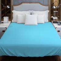 Простыня 220х220 ДомВелл (Поплин) Голубой