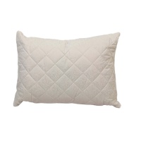 Подушка 50х70 Лебяжий пух (чехол п/э 70, стеганный с молнией, кант, пакет) ДомВелл 