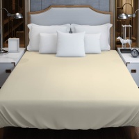 Простыня на резинке 160*200 ДомВелл (Поплин) Шампань