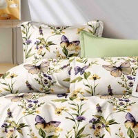 Простыня 150х215 ДомВелл (Поплин) 6770 В Бабочки