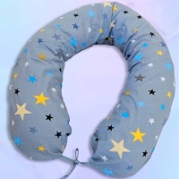 Наволочка "Бумеранг" 8127/2 Звезды серые (Бязь) ДомВелл 195*30 на молнии с завязками 