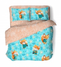 Комплект постельного белья 1,5 (50*70) ДомВелл Поплин Детство 500104 Лисички (1 наволочка)