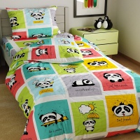 Комплект постельного белья 1,5 (50*70) ДомВелл Бязь Детство 10039/1 Весёлые панды (1 наволочка)