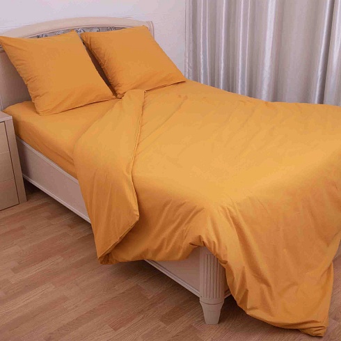 Пододеяльник 2-х сп. (215*175 см) ДомВелл (Поплин) Горчица