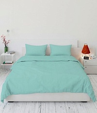 Пододеяльник 2-х сп. (215*175 см) ДомВелл (Поплин) Аквамарин