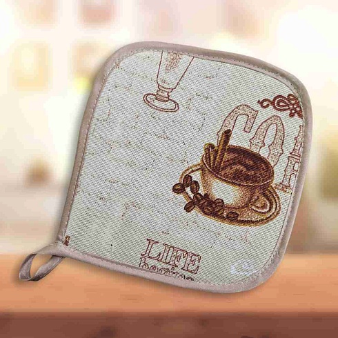 Прихватка кухонная ДомВелл рогожка Кофейное изобилие 0516/1/946