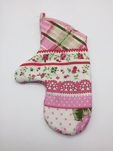 Варежка кухонная ДомВелл рогожка Розы 576/1